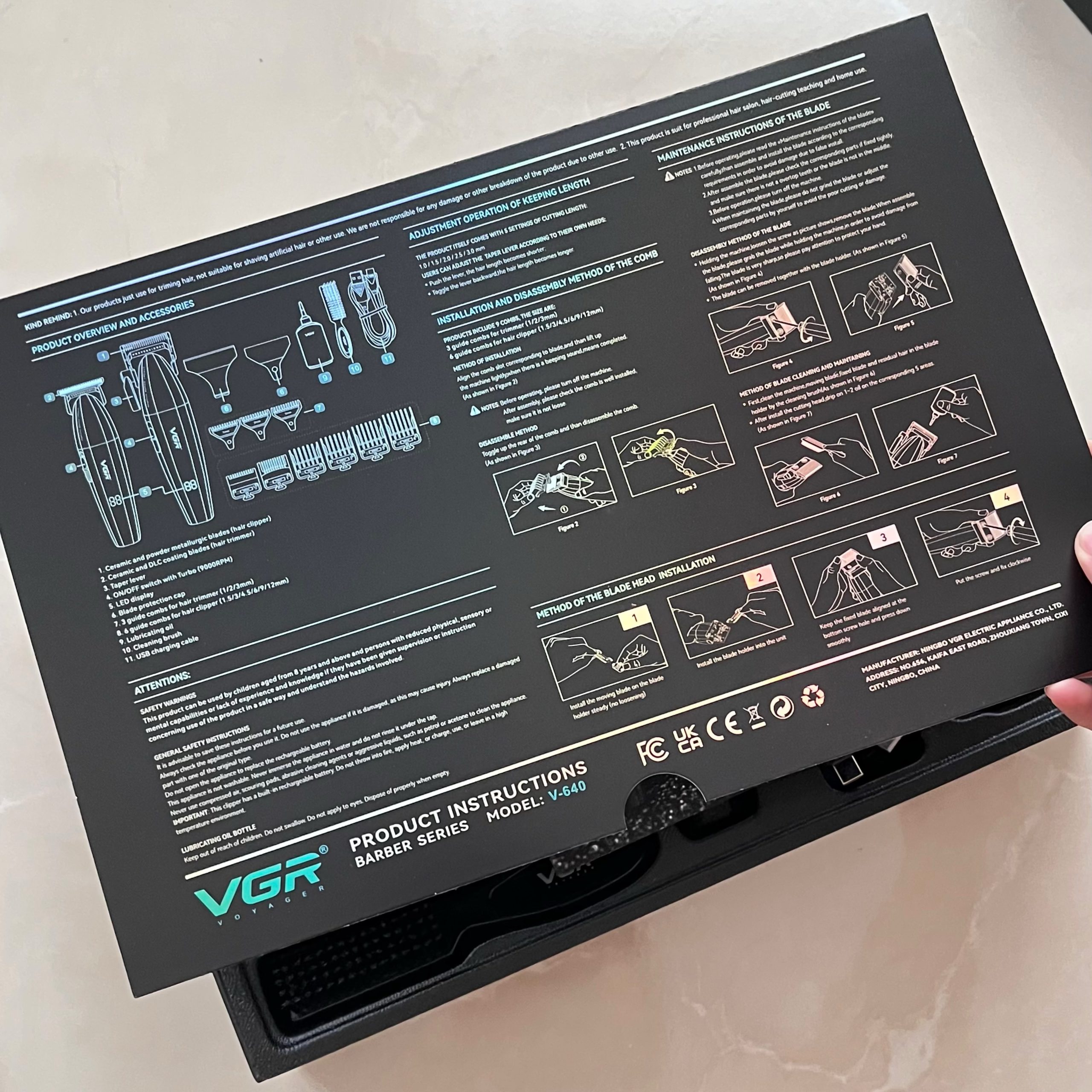 دفترچه راهنما ریش تراش وی جی آر ۶۴۰ (VGR640)