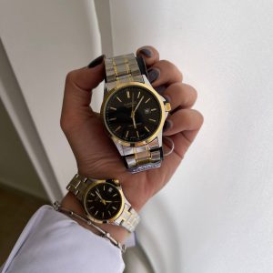 ساعت کاسیو با بدنه طلایی و نقره ‌ای